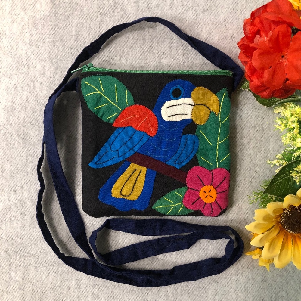 NWOT - Parrot Appliquéd Mini Bag